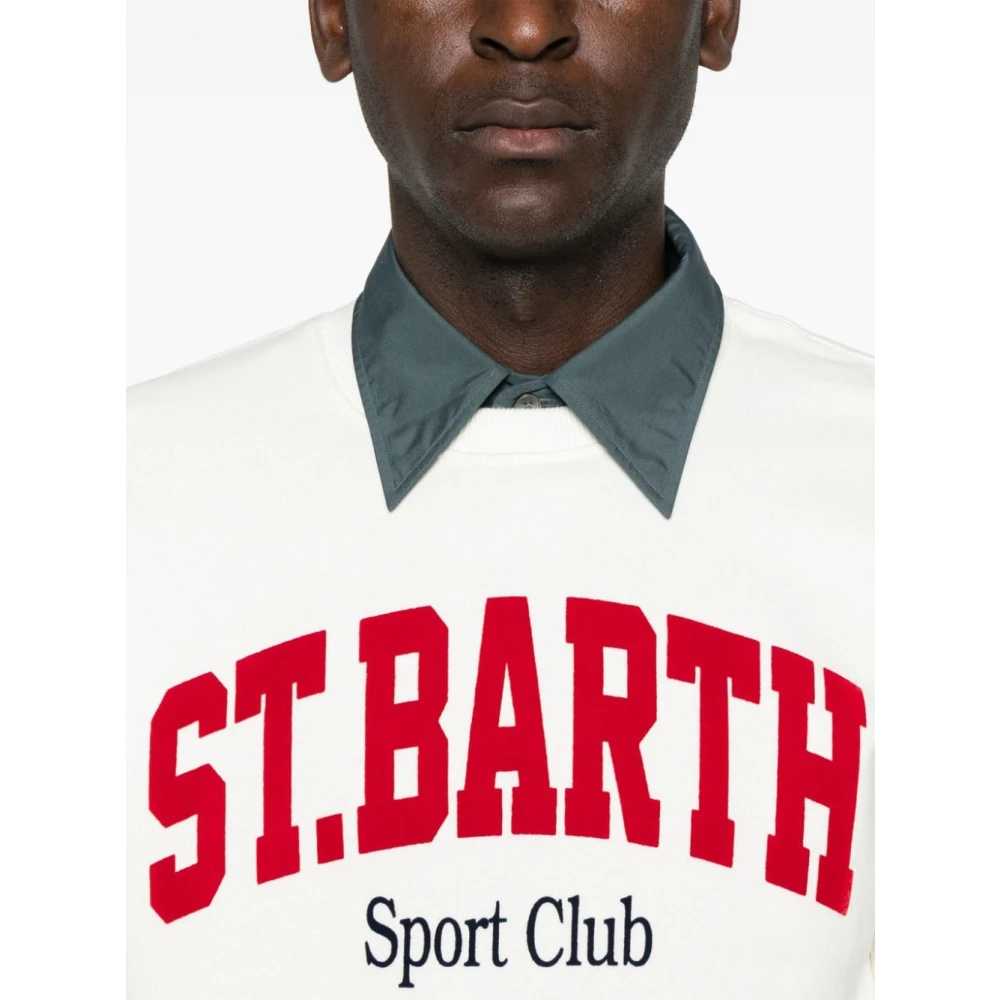 MC2 Saint Barth Witte Sweater met Logoprint White Heren