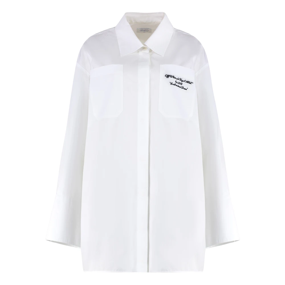 Off White Women's White Cotton Shirtdress - Off - Shirt Dresses - M - Dresses