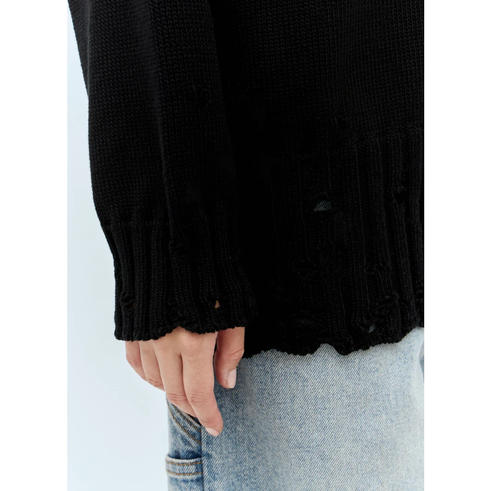 Marni Verwassen Katoenen Vest met Logo Intarsia Black Dames