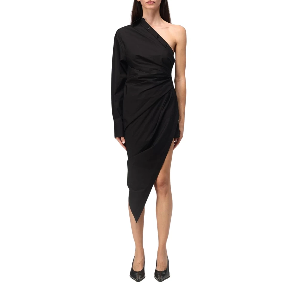 Alexander Wang Women's Black Party Dresses, M, Poplin Shirt Dress