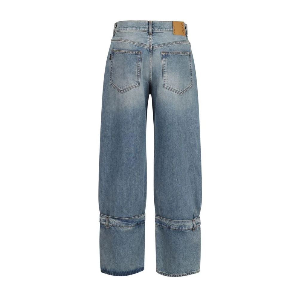 Haikure Wijde Pijp Knoopdetail Katoenen Jeans Blue Dames