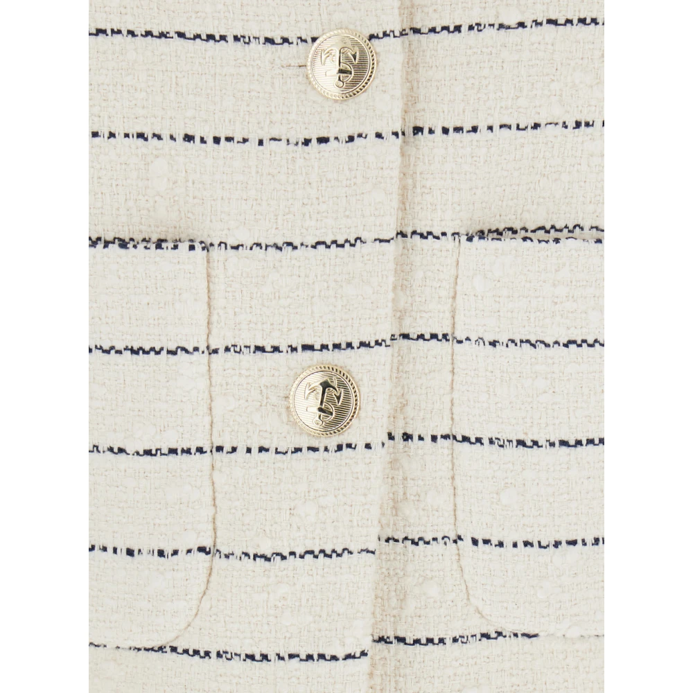 Semicouture Witte Tweed Jas White Dames