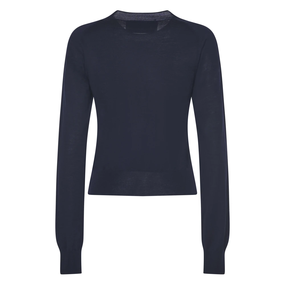 Ami Paris Slim Crewneck Sweaters Blue Dames