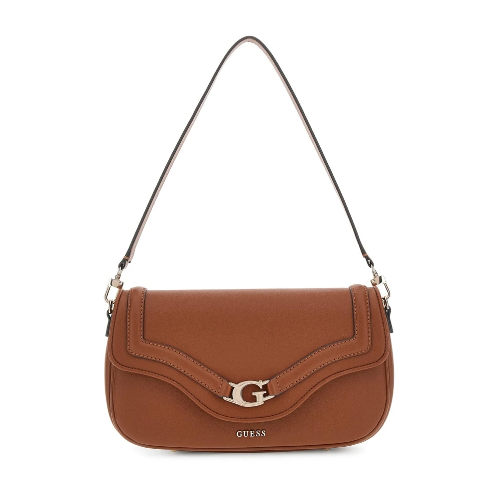 Guess Women's Brown Shoulder Bags, One Size, Cognac Shoulder Handbag With Zipper Closure