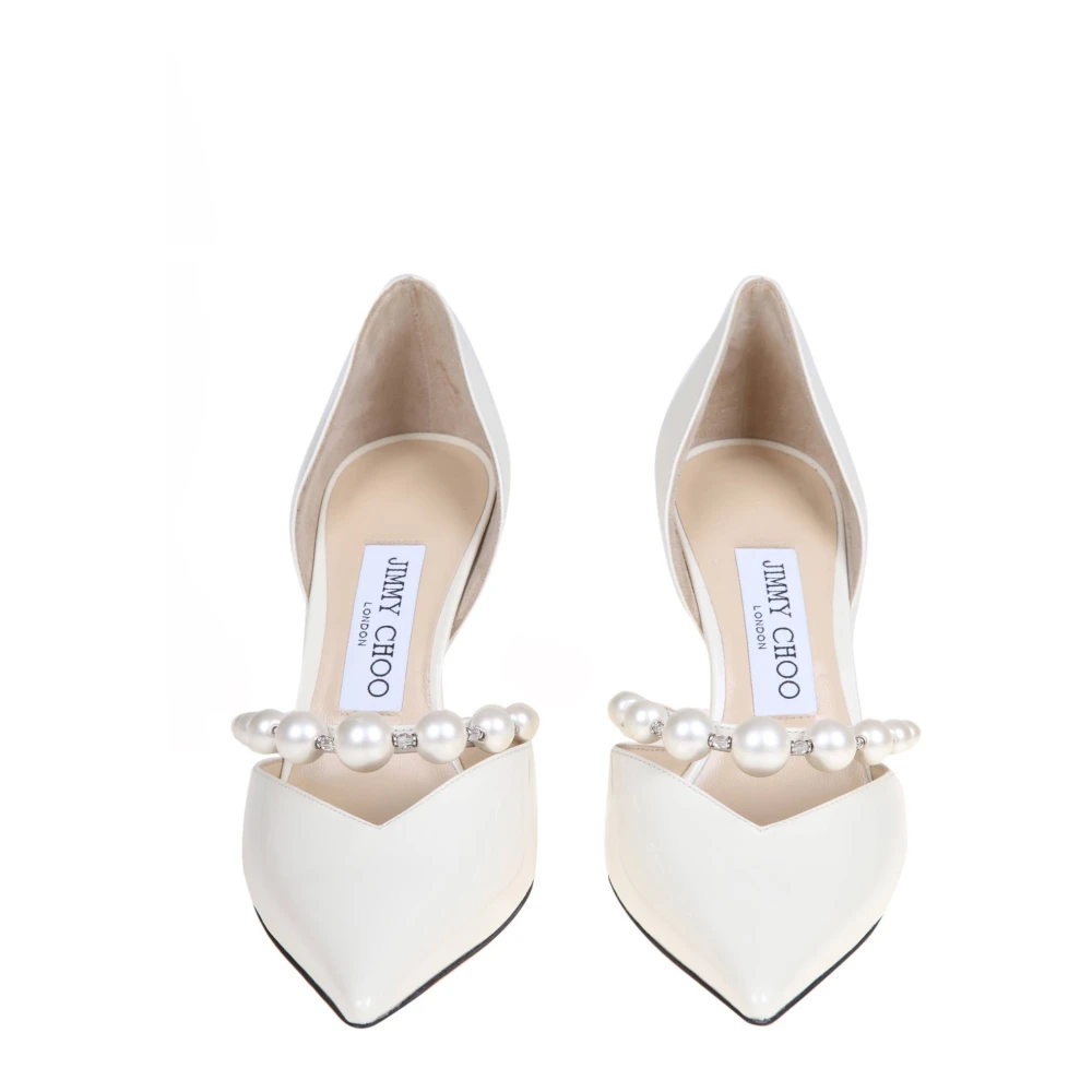 Jimmy Choo Pumps van lakleer met parels en kristallen White Dames