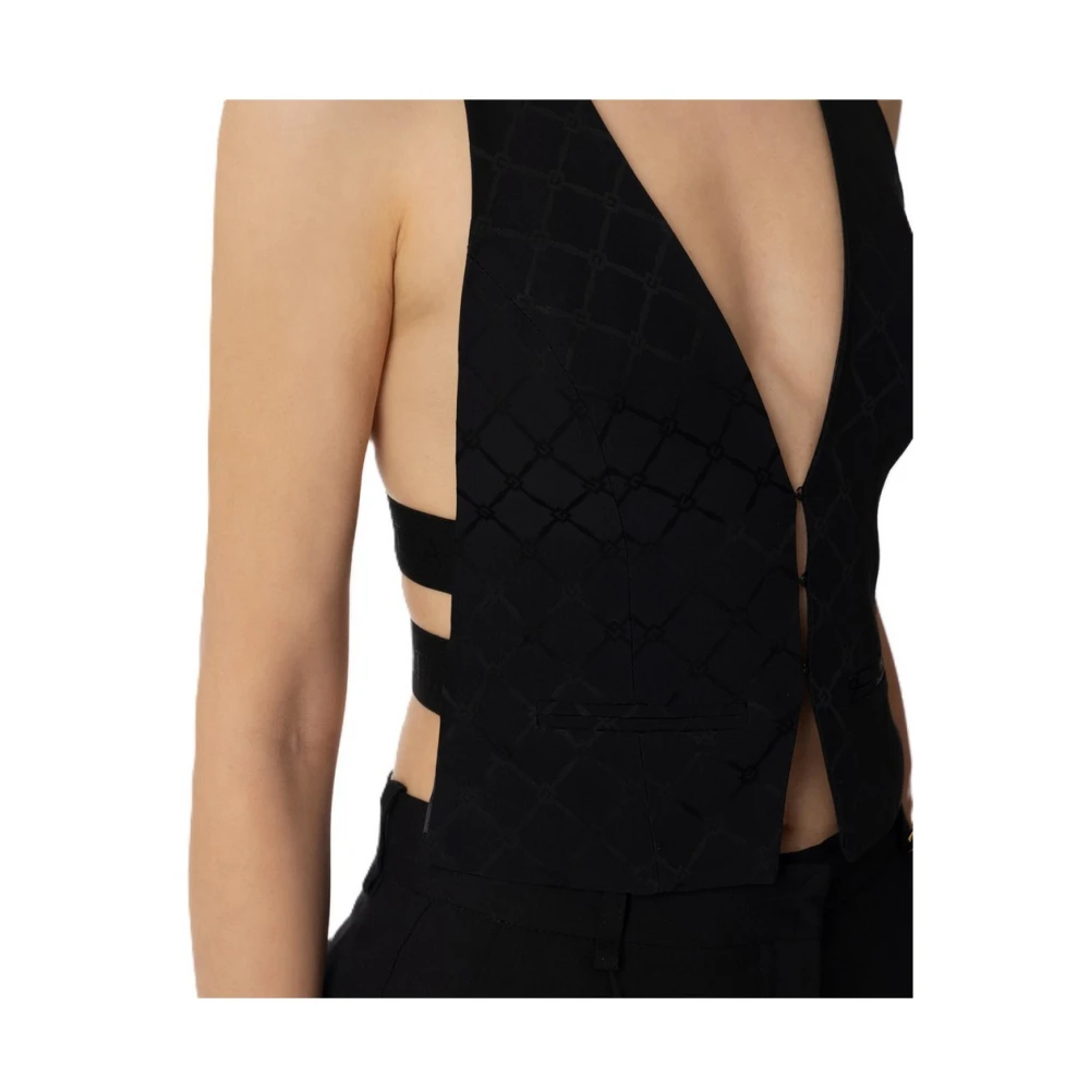 Elisabetta Franchi Acetaatvest Black Dames