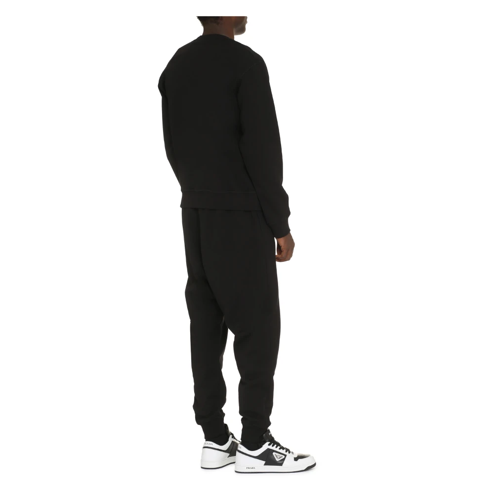 Dsquared2 Bedrukte katoenen sweatshirt regular fit Black Heren