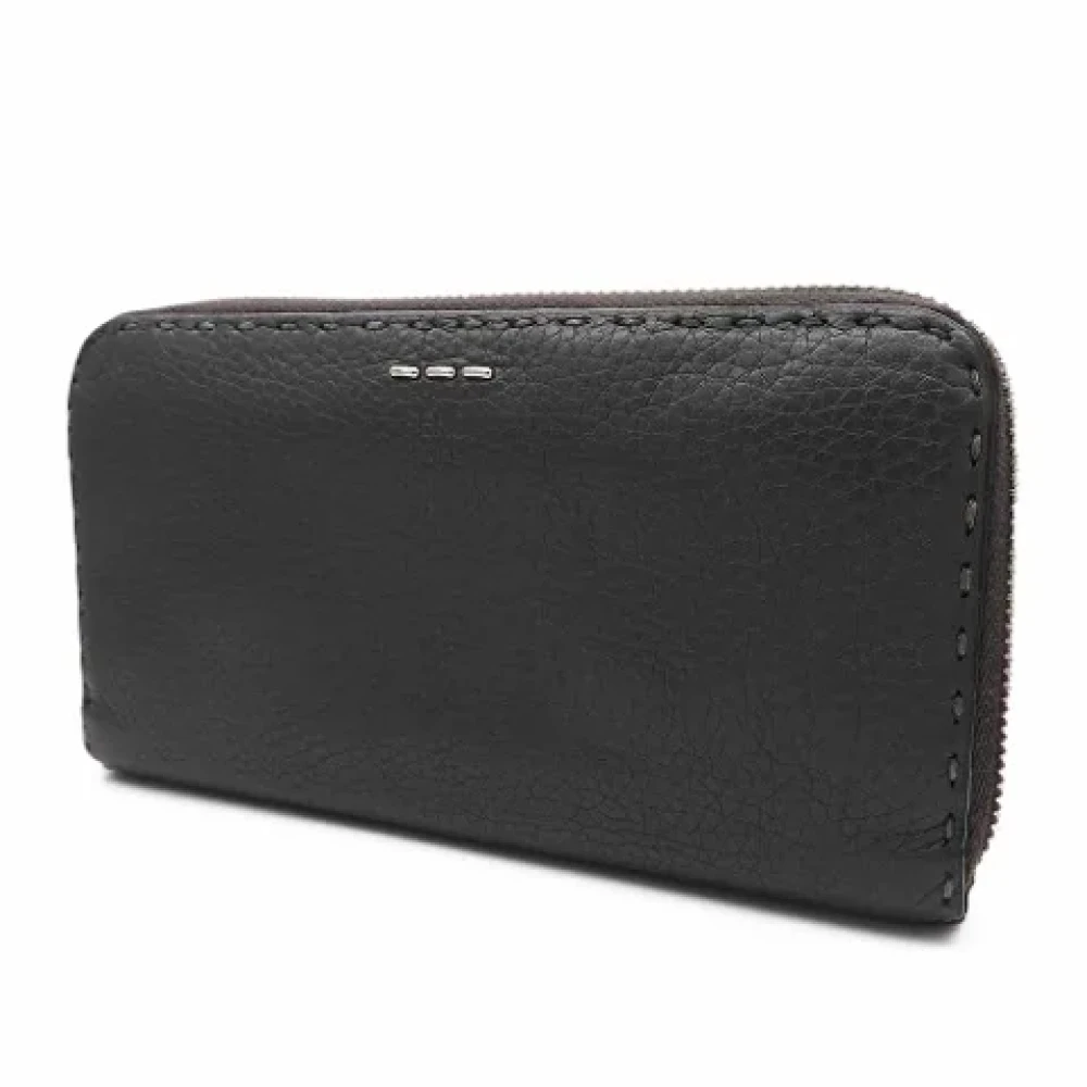 Fendi Vintage Pre-owned Leather wallets Gray Dames
