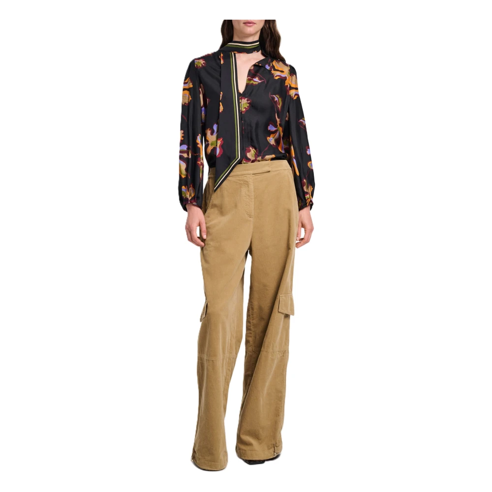 dorothee schumacher Bloemig verleidelijke zijden blouse Black Dames