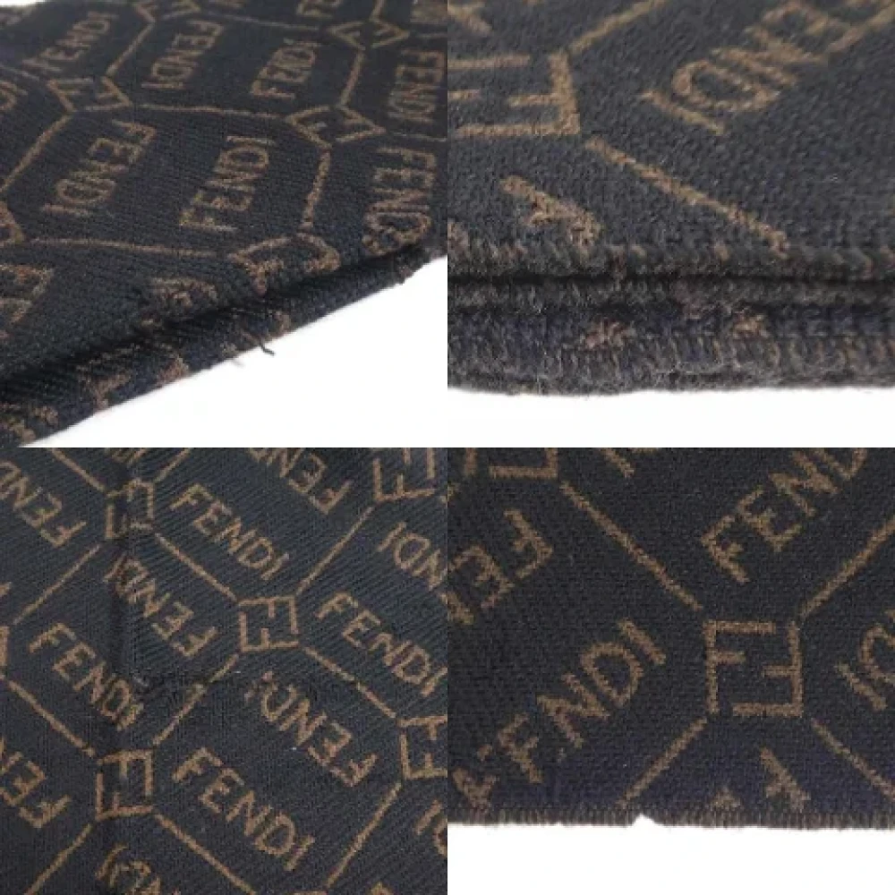 Fendi Vintage Pre-owned Wool scarves Black Heren