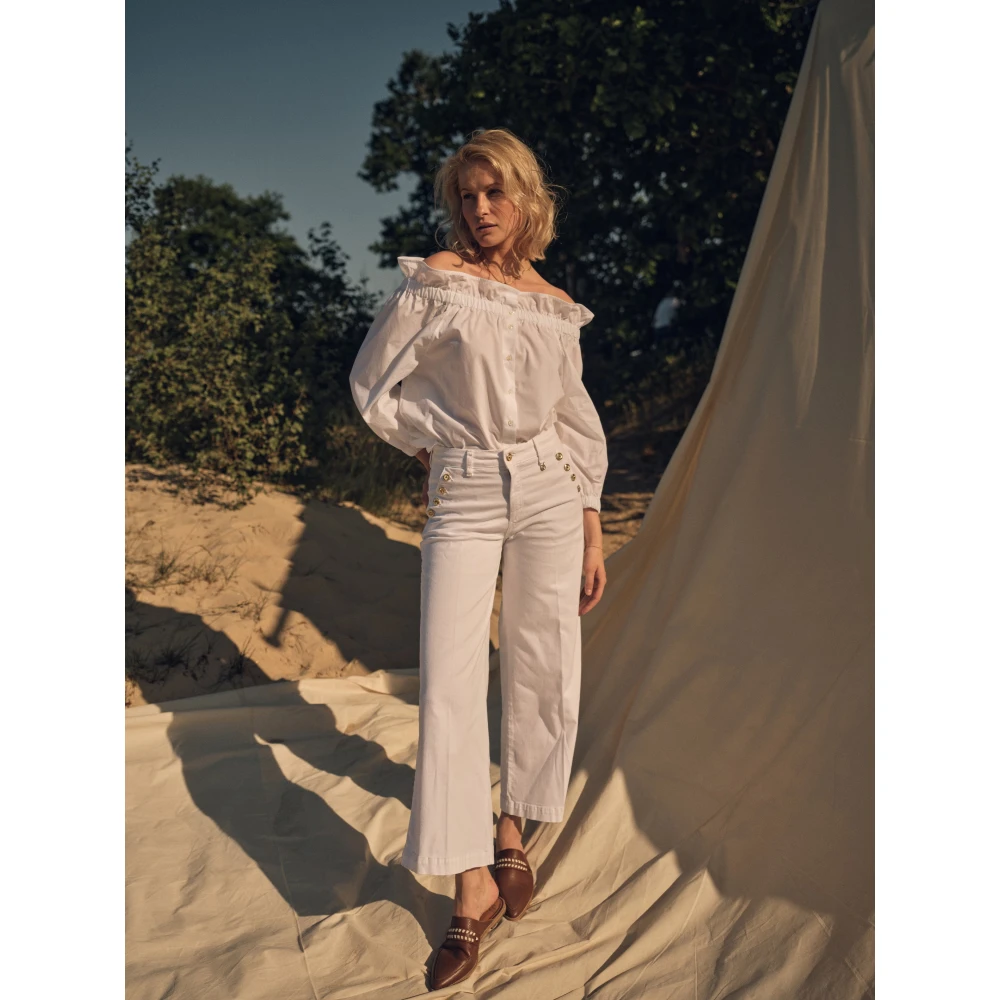 MOS MOSH Witte Off-Shoulder Rosario Blouse White Dames