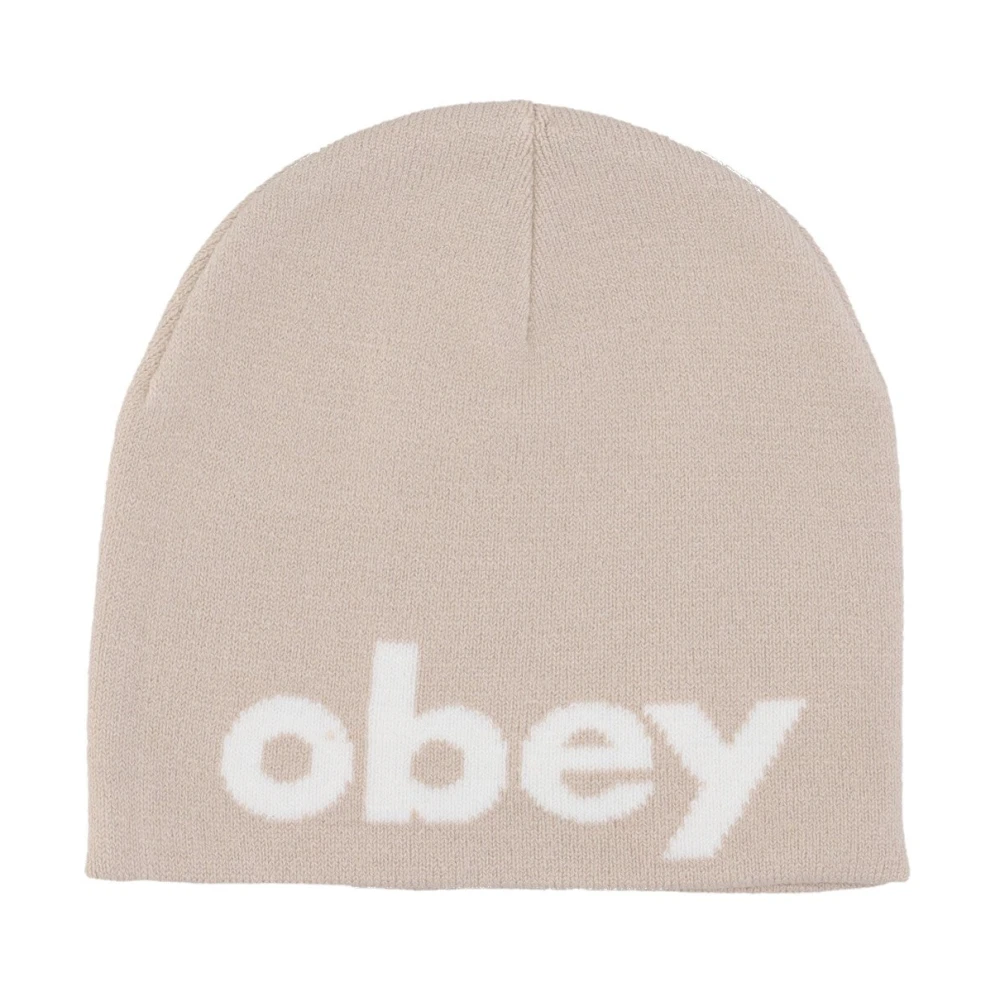 Obey Zilvergrijze Beanie Muts Stretchstof Gray Heren