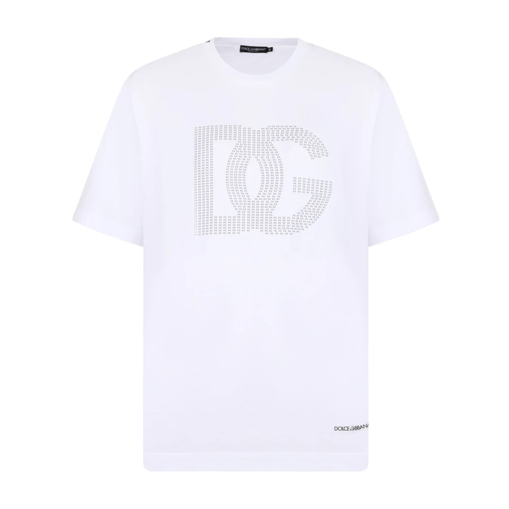 Dolce & Gabbana Men's White T-Shirts, M, Cotton T-Shirt With Logo