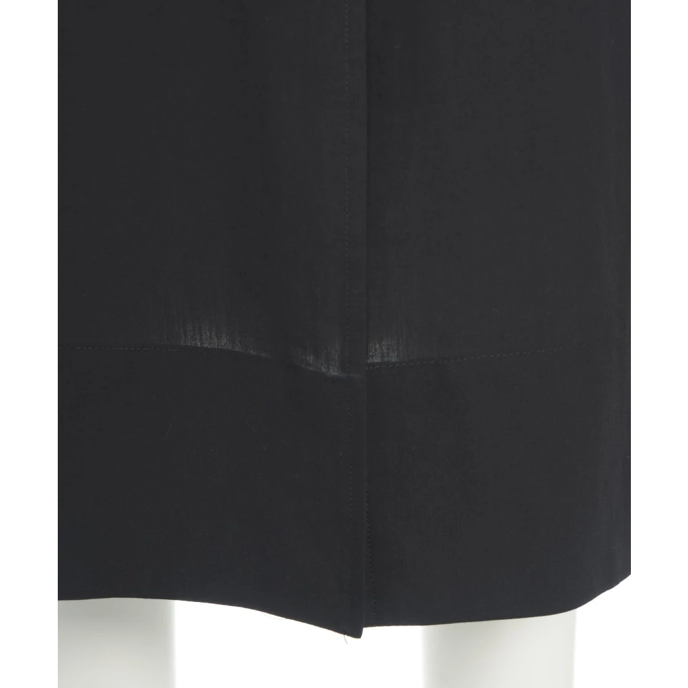 Ottod'Ame Zwarte Midi Rok met Voor Split Black Dames