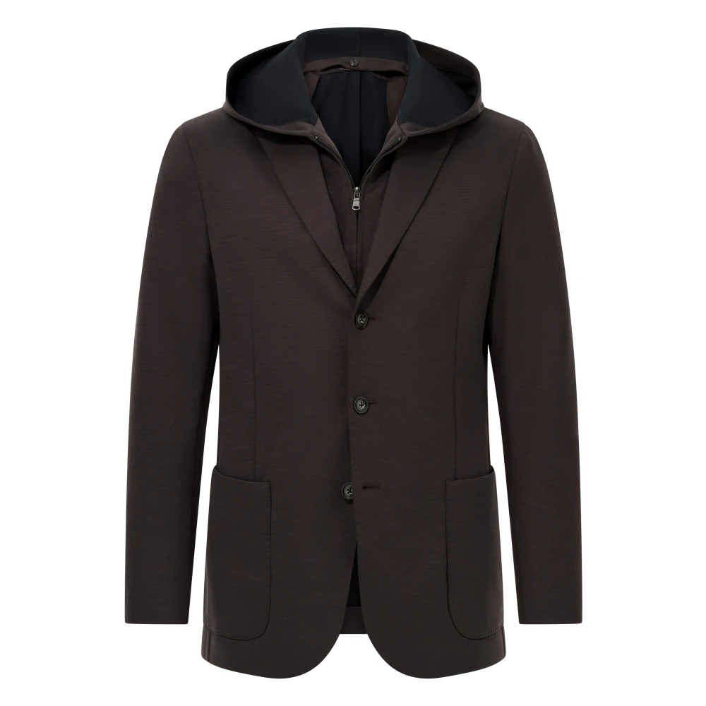 Boggi Milano Mannelijk Bruin Madison Sweatshirt Jack In Een Wolmix