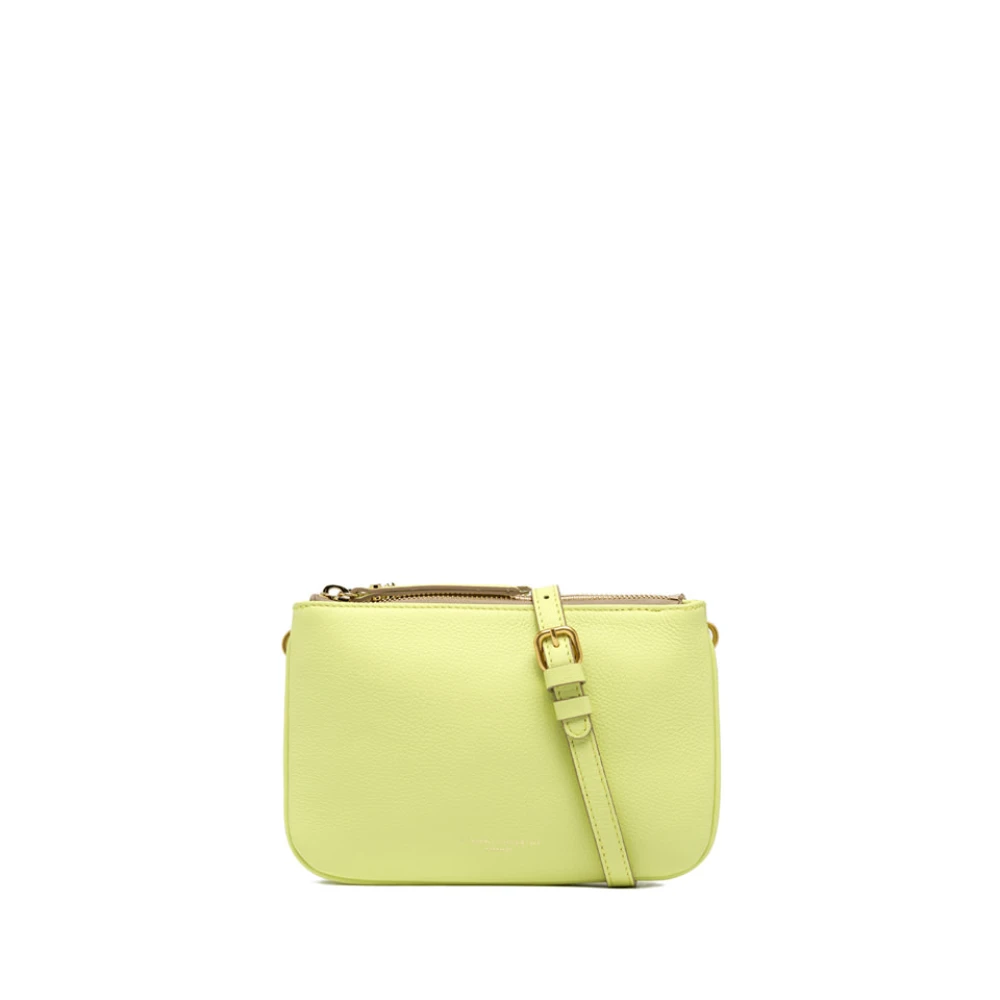 Gianni Chiarini Stijlvolle schoudertas met dubbele ritsen Yellow Dames