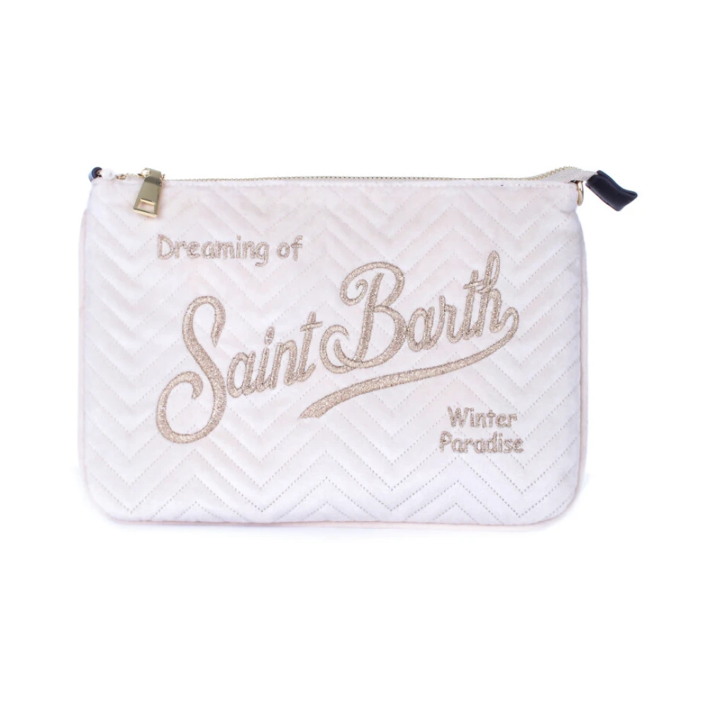 Saint Barth Beige Logo Front Pochette Tas Beige Dames