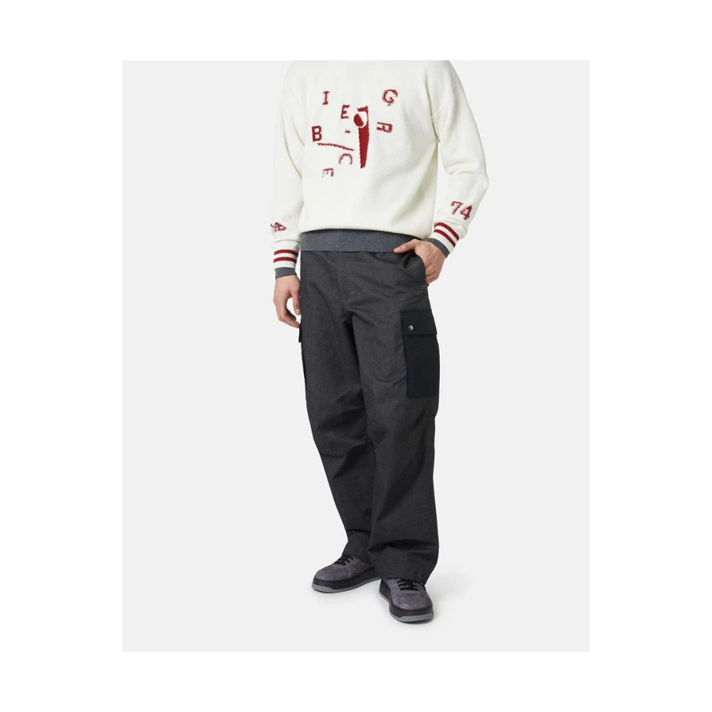Iceberg Wollen trui met logo Beige Heren