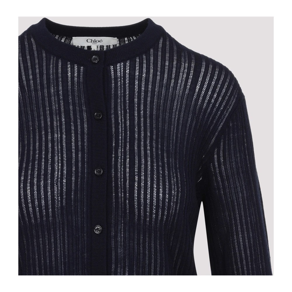 Chloé Blauwe Wollen Trui Elegante Stijl Blue Dames