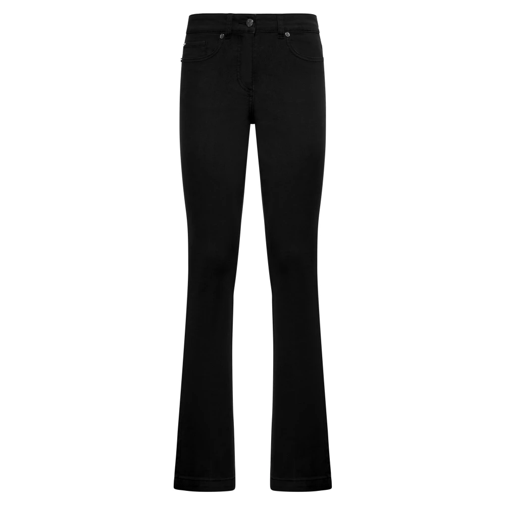 Silvian Heach Donna Nero Pantaloni Bootcut Cinque Tasche