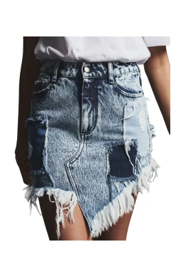 Patchwork Denim Skirt Irene