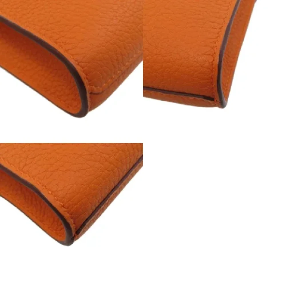 Hermès Vintage Pre-owned Leather shoulder-bags Orange Dames