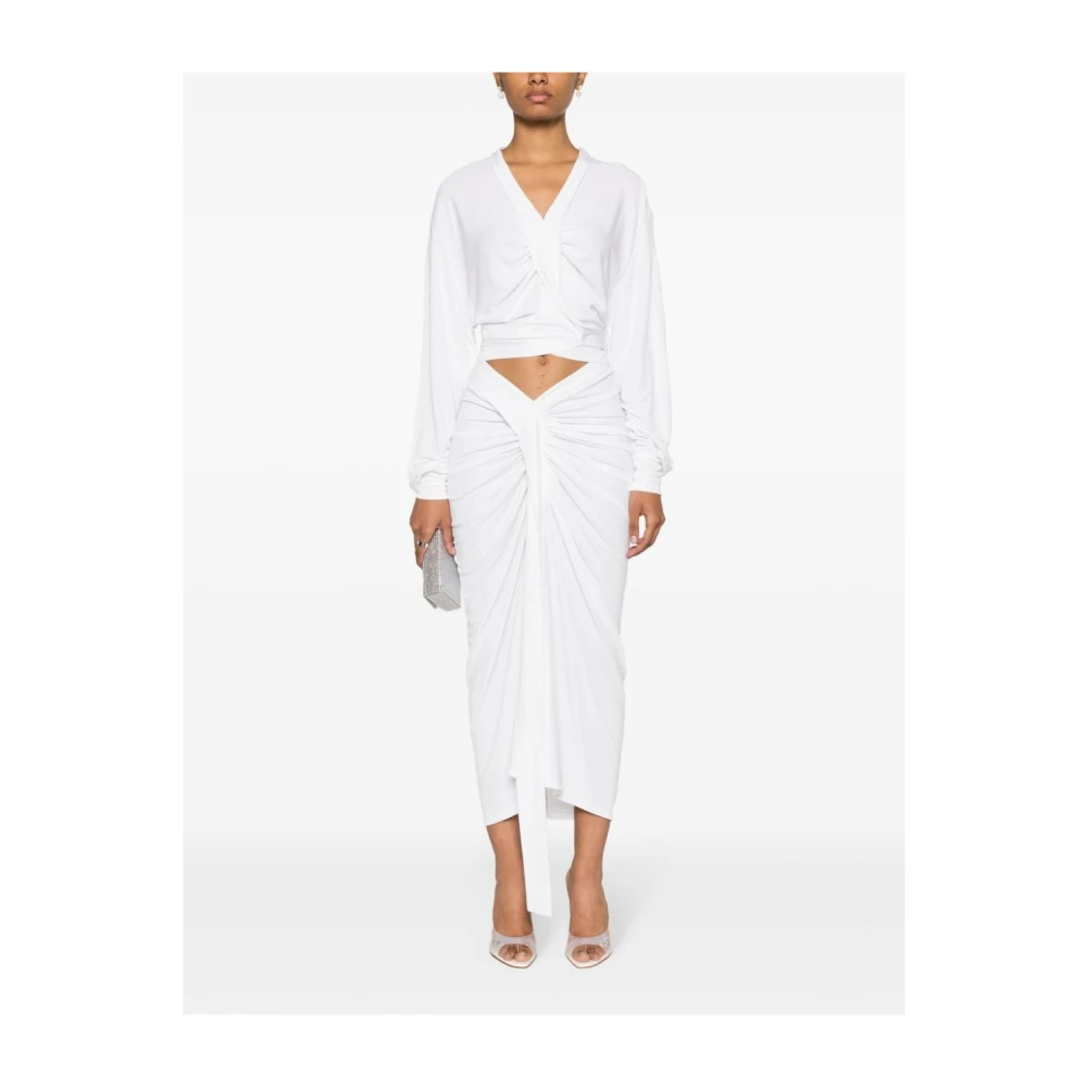 Christopher Esber Witte Split Midi Rok White Dames