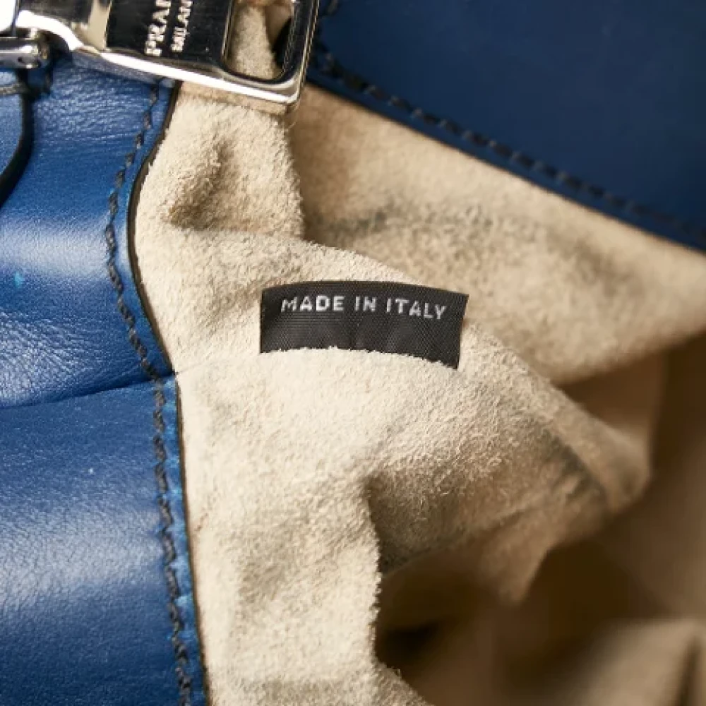 Prada Vintage Pre-owned Leather handbags Blue Dames