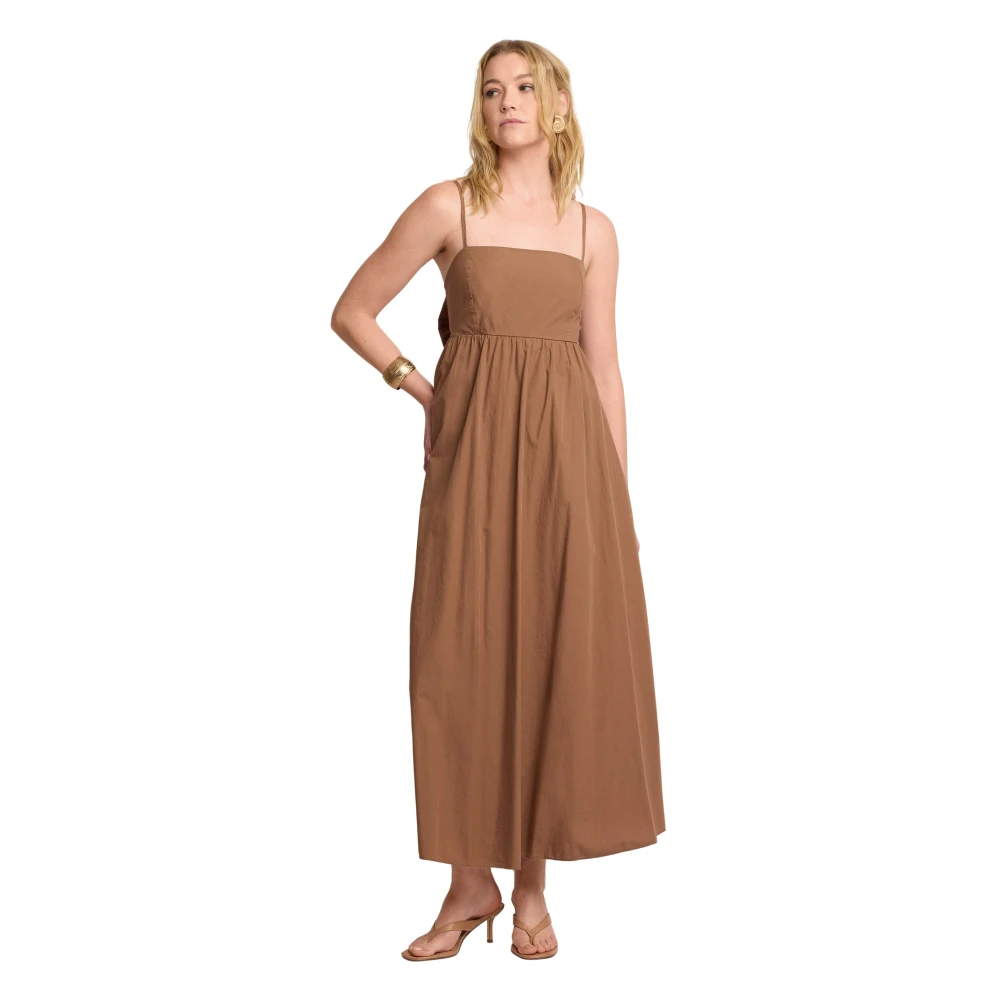 Kocca Women's Brown Midi Dresses, S, Abito Con Fiocco Sul Retro