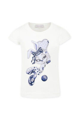 bunny-print-short-sleeves-t-shirt