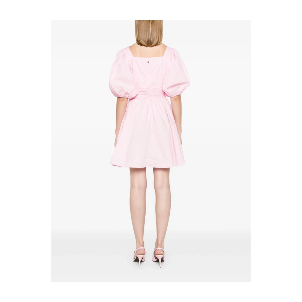 Rotate Birger Christensen Roze Mini Jurk met Pofmouwen Pink Dames