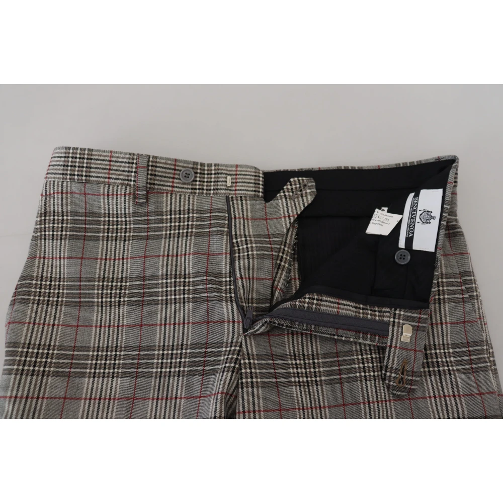 Bencivenga Grijze Geruite Skinny Broek Gray Heren