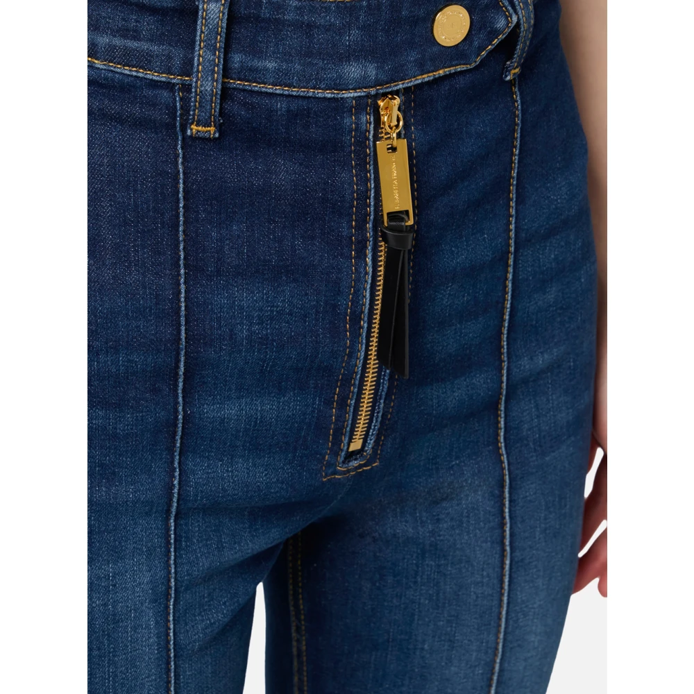 Elisabetta Franchi Blauwe Denim Flare Jeans voor Vrouwen Blue Dames