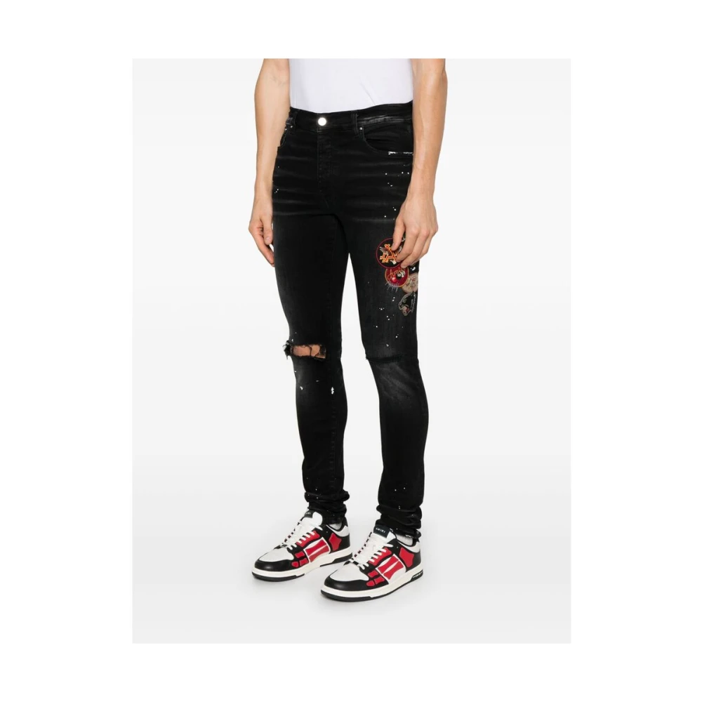 Amiri Zwarte Klassieke Knoopsluiting Jeans Black Heren