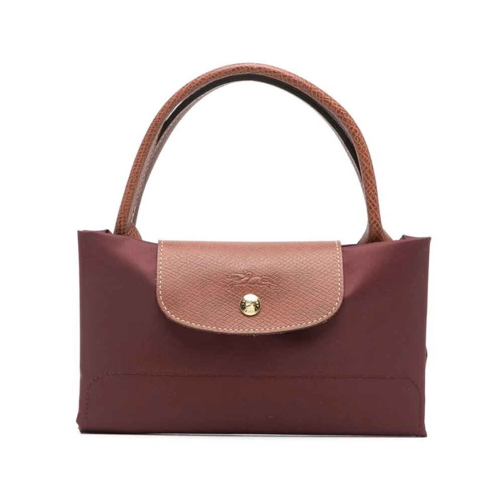 Longchamp Bordeaux Leren Handtas met reliëflogo Red Dames