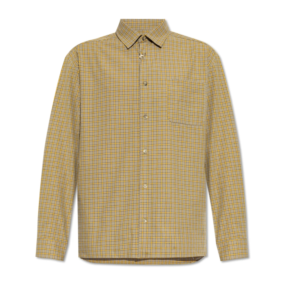A.p.c. Geruite patroon overhemd Beige Heren