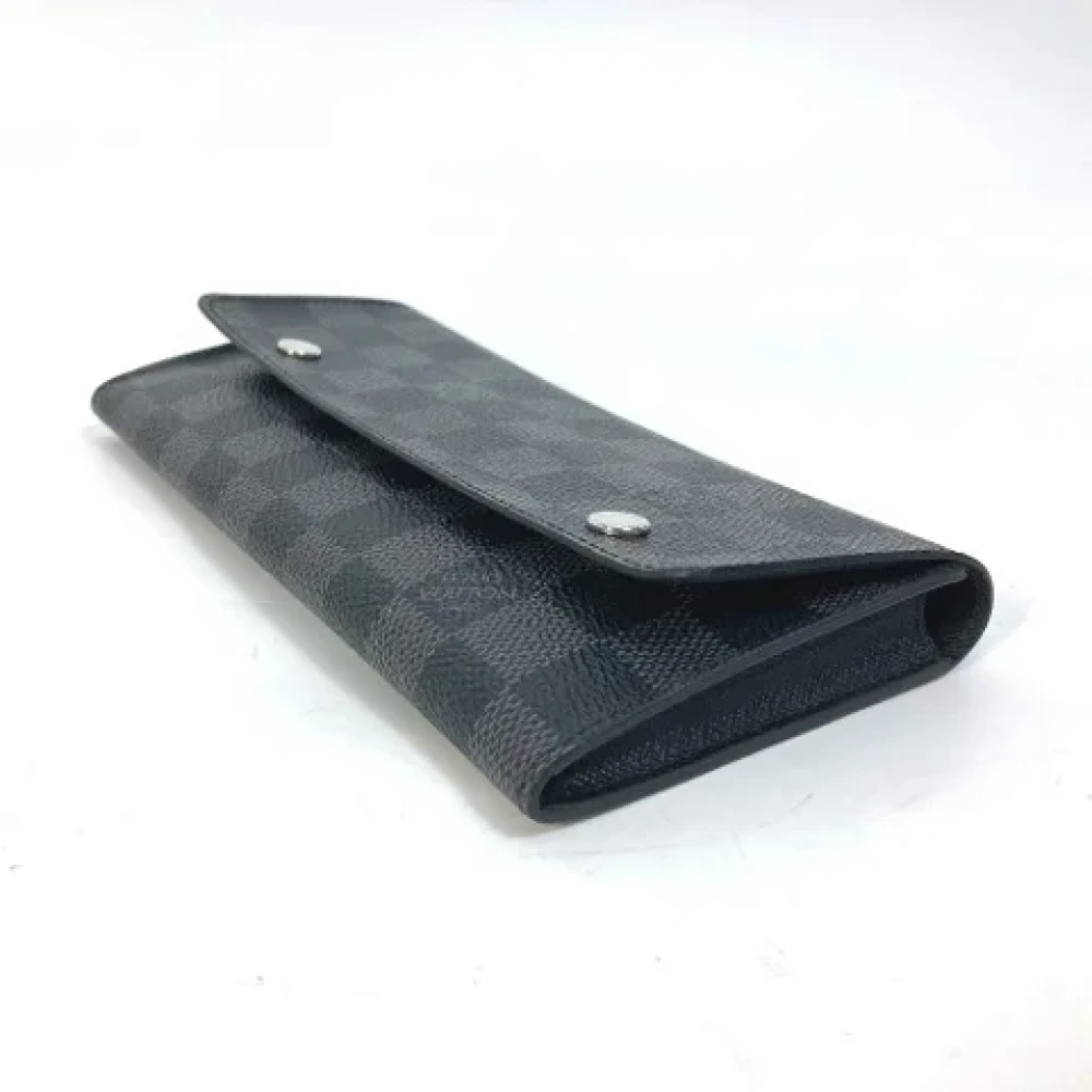 Louis Vuitton Vintage Pre-owned Cotton wallets Black Dames