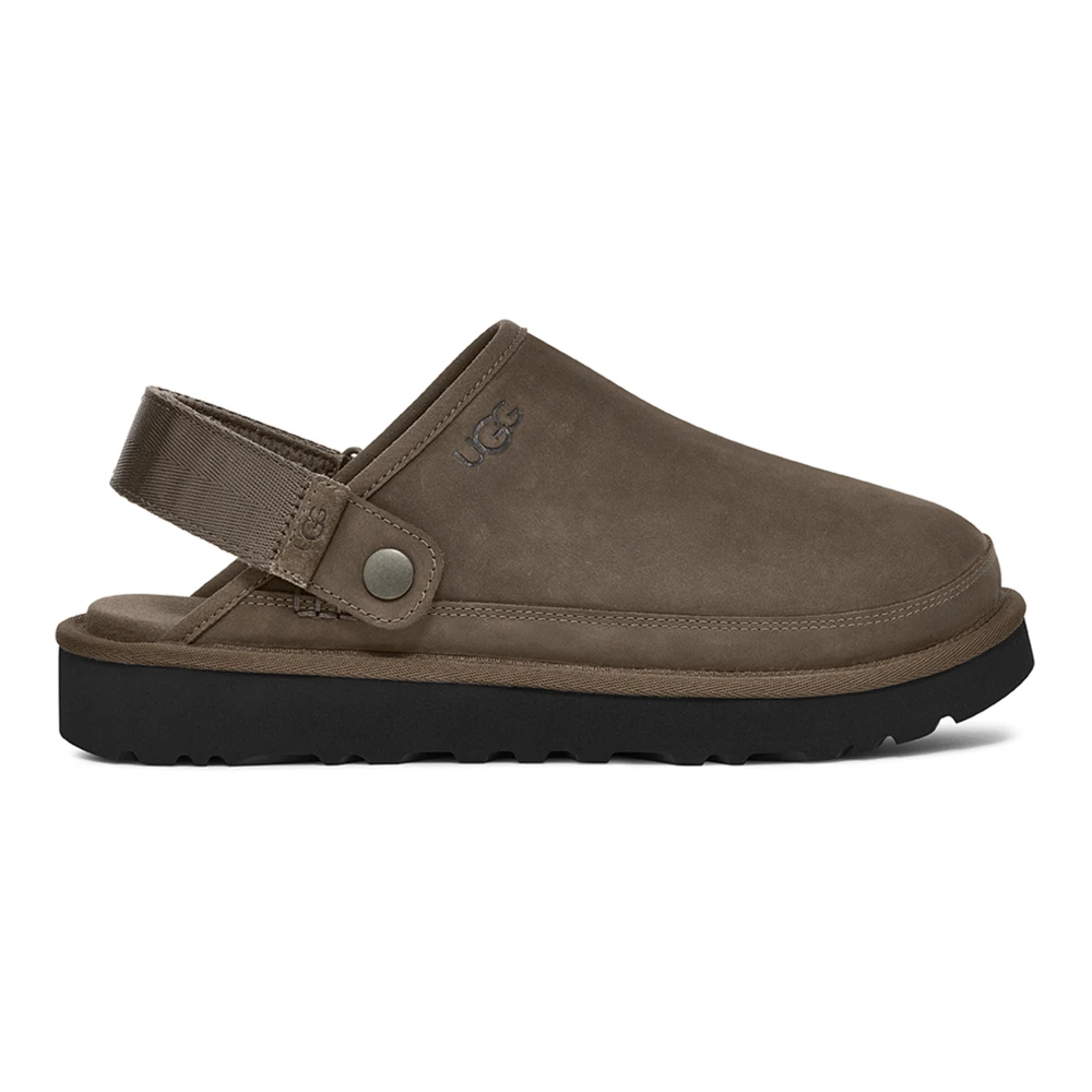 Ugg Men's Brown Clogs, 9 Uk, Goldencoast Clog Ii Nubuck