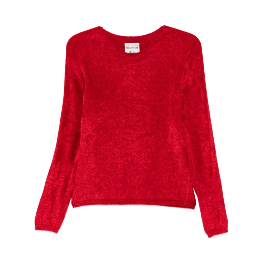 Semicouture Jumpers Red - Female - Round-Neck Knitwear - Red - Xs - Knitwear