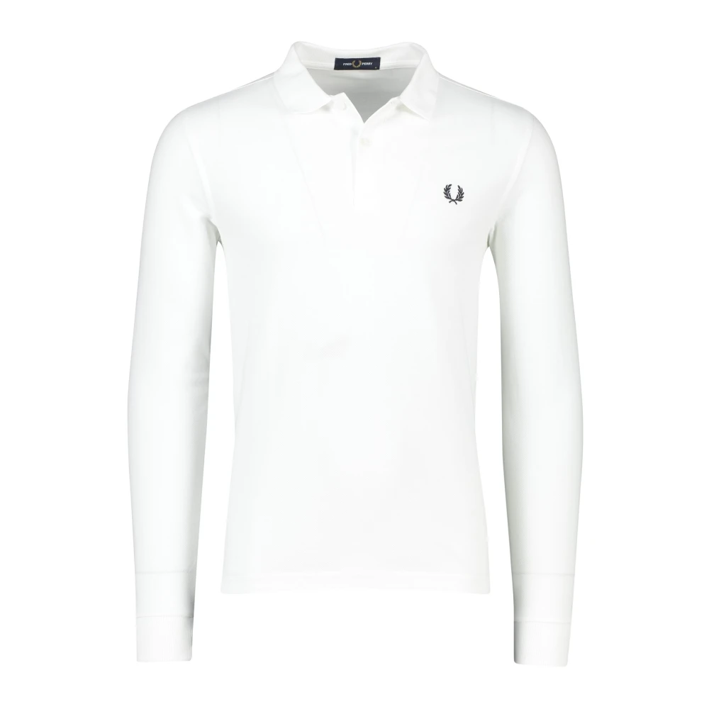 Fred Perry Witte polo met lange mouwen White Heren