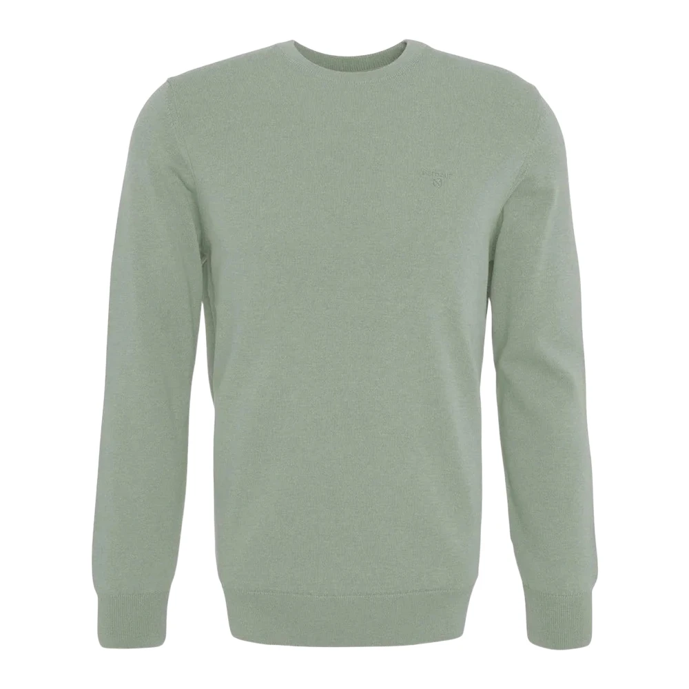 Barbour Herr Grön Stickade Tröjor Xl, Bomull, Pima Cotton Rundhalsad Tröja