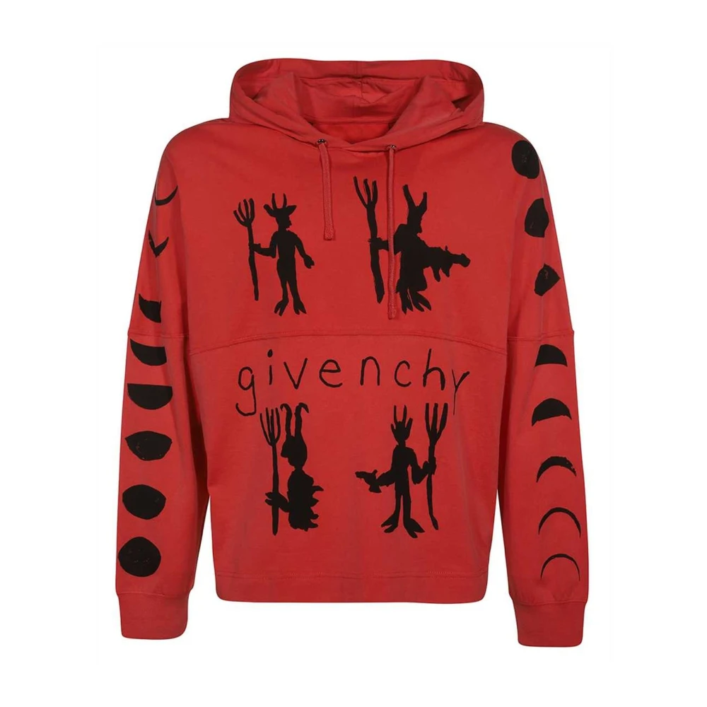 Givenchy Rode Katoenen Sweatshirt met Capuchon Red Heren
