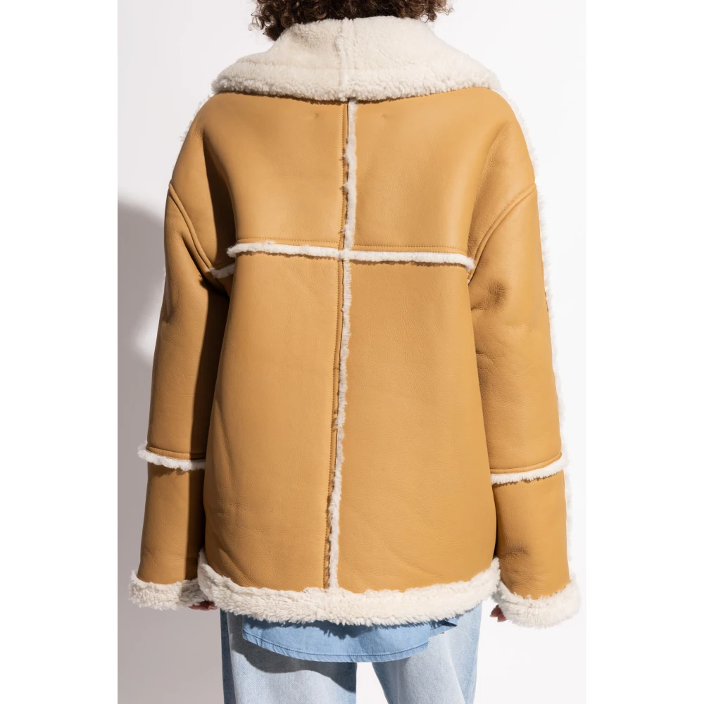 Halfboy Shearling jas met zakken Brown Dames