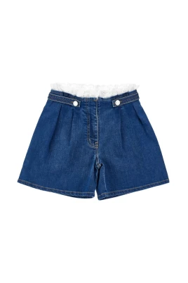 Spetsprydda denimshorts