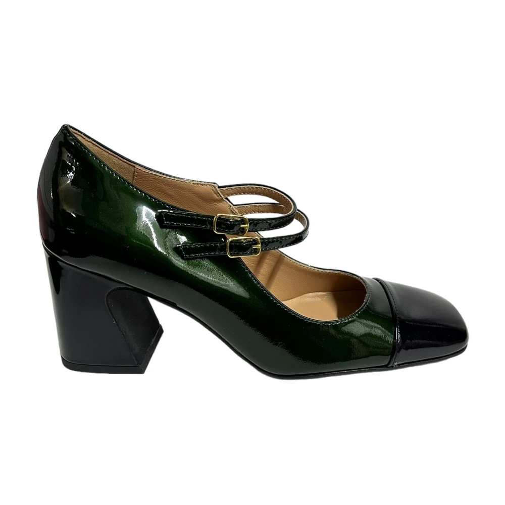 Status Groene en zwarte lakleren pumps Green Dames