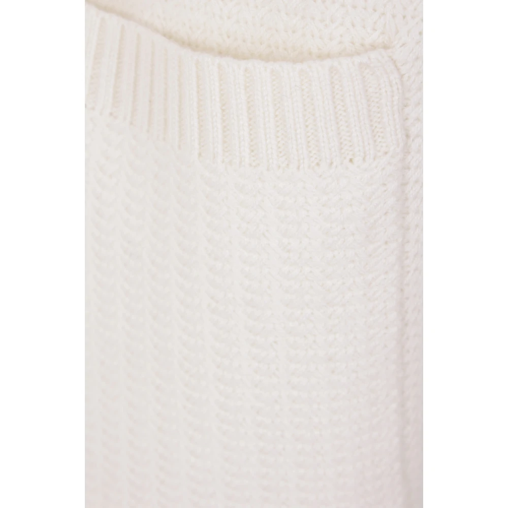 Max Mara Witte Oversized Cardigan met Monogram Patch White Dames