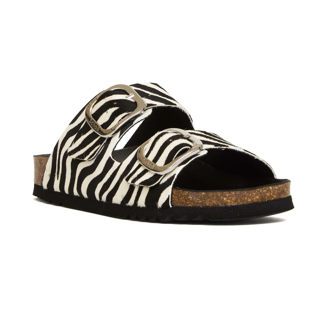 Scholl Ciabatta doppia fascia cavallino zebrato