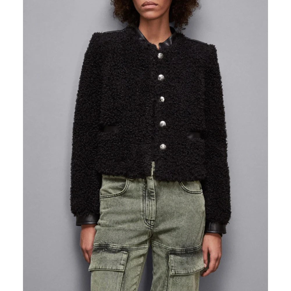 PATRIZIA PEPE Slim Fit Stoffen Jas Stijl 2O0142E054 Black Dames