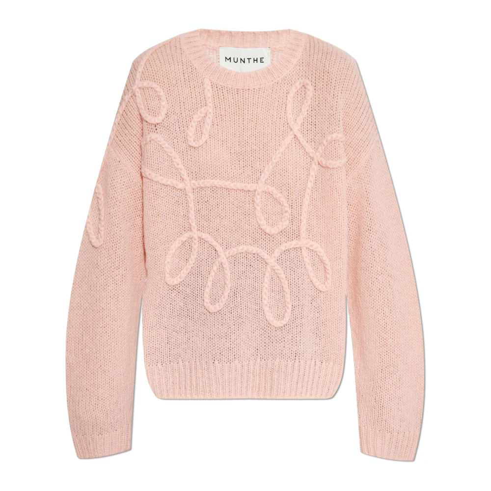 Munthe Trui met wollen afwerking Pink Dames