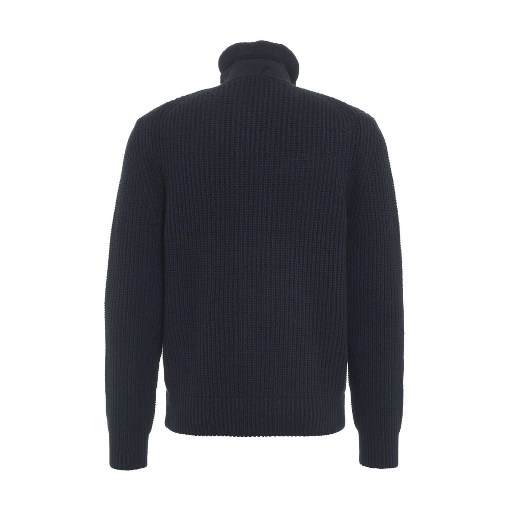 Paolo Pecora Blauwe Gebreide Trui Aw24 Handwas Blue Heren
